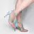 Scarpin Rosa com Azul Efeito Pirâmide Bico Fino