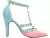 Scarpin Rosa com Azul Efeito Pirâmide Bico Fino na internet