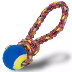 Brinquedo Mordedor Bola Tênis Interativo Cachorro Cães Corda Pet
