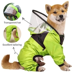 Imagem do Capa de chuva para cães de estimação Macacão com capuz transparente
