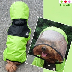 Capa de chuva para cães de estimação Macacão com capuz transparente - loja online