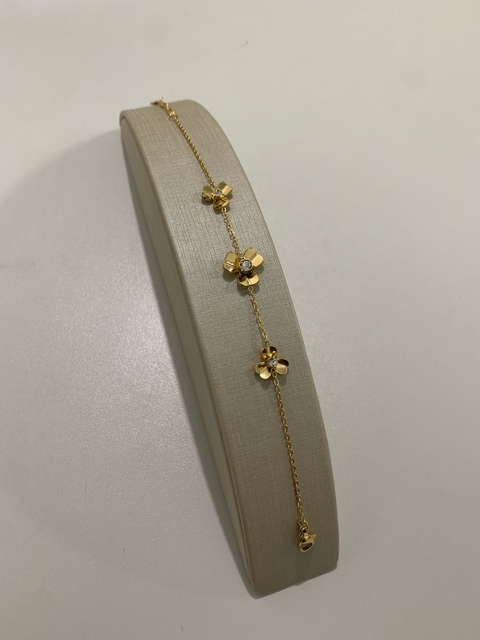 Pulseira 3 flores aço inox