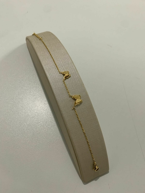 Pulseira com borboleta dupla aço inox