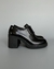 PRADA LOAFERS METAL TRIANGLE LOGO LACE