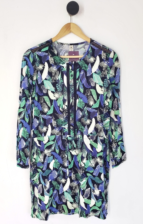 Vestido Folhas com Amarras - M - HERING