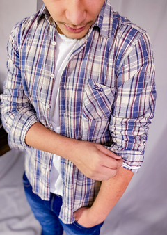 10651 Camisa Xadrez Masculina - P - TNG - Boutique Desapego Delas