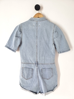 11146 Macaquinho Jeans - P - OZZO - Boutique Desapego Delas