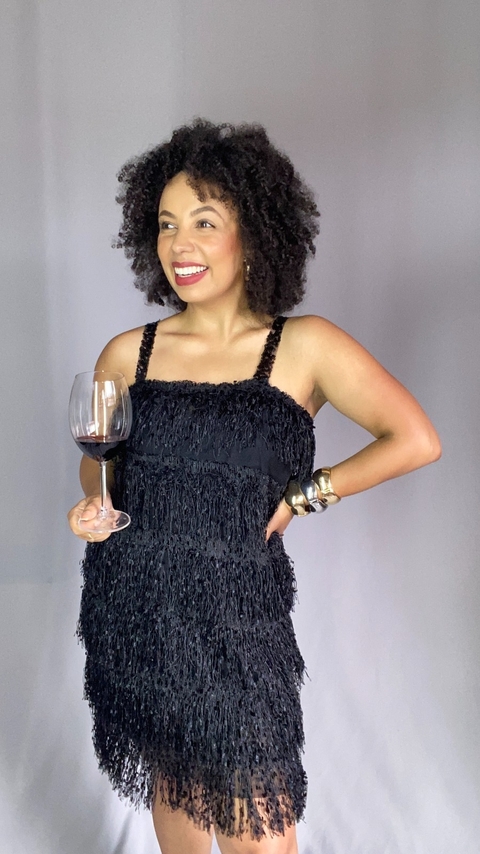 Vestido Franjas Preto - GG