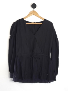 Blusa Jeans Preta com Amarras - M - EFE EME