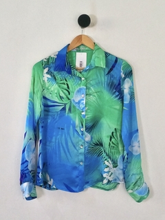 Camisa Estampada Verde - P - NUXX - Boutique Desapego Delas