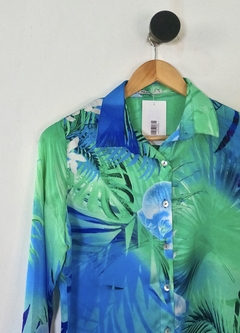 Camisa Estampada Verde - P - NUXX - loja online