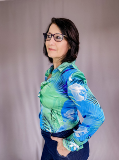 Camisa Estampada Verde - P - NUXX na internet
