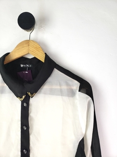 Camisa Transparente com Amarração - G - VK - comprar online