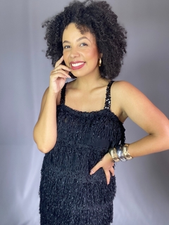 Vestido Franjas Preto - GG - comprar online