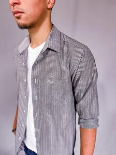 Camisa Social Listras Masculina - 3 (Veste M) - TNG - comprar online