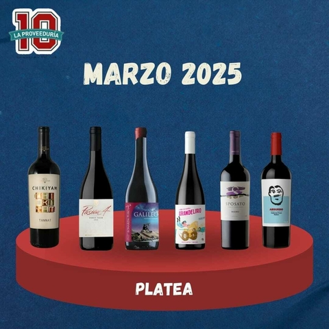 CAJA LA PLATEA X 6 VINOS MES DE MARZO 2025 - comprar online