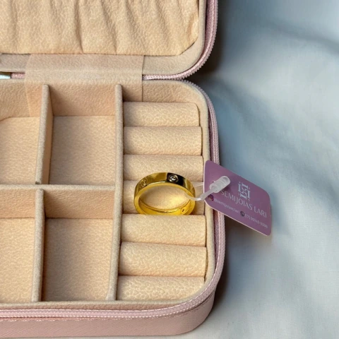 ANEL INSPIRAÇÃO CARTIER C PONTO LUZ DOURADO Nº14
