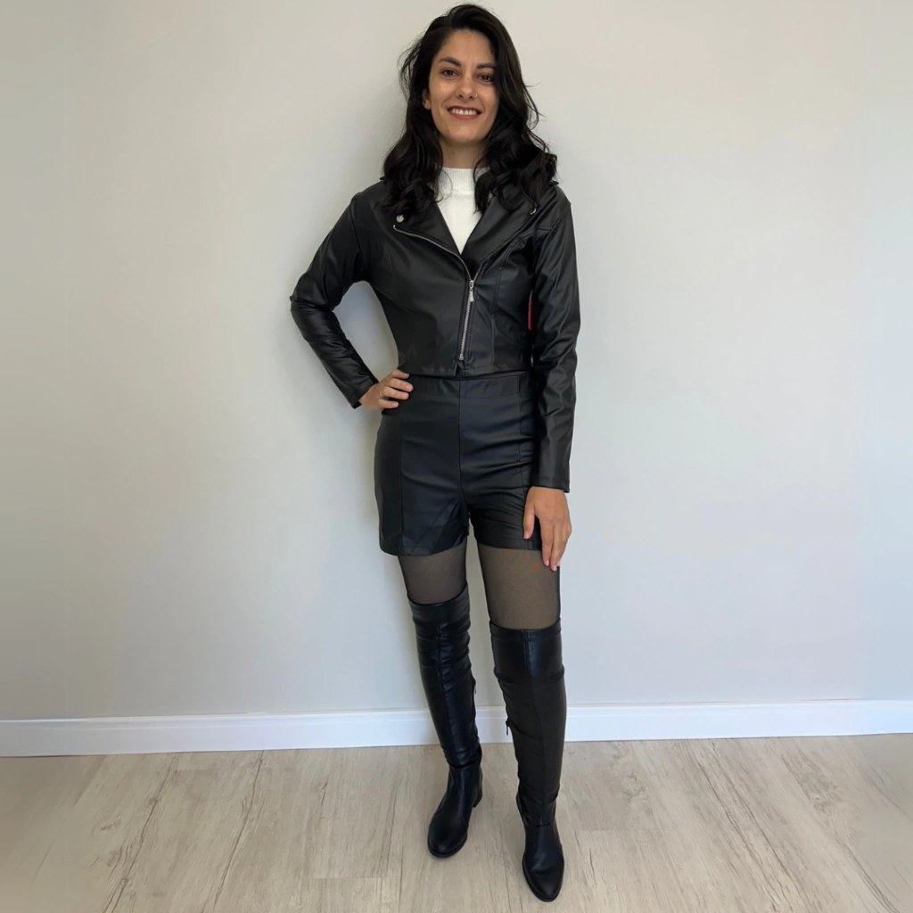 Jaqueta courino slim