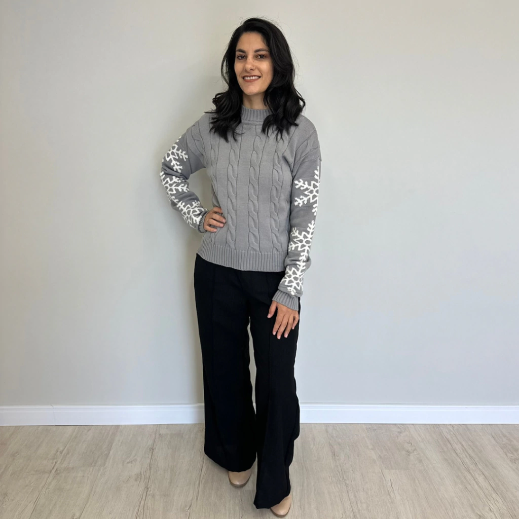 Blusa Tricot Cinza