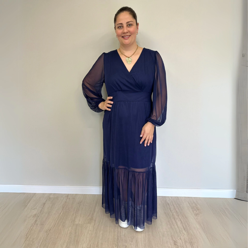 VESTIDO TULE AZUL MARINHO