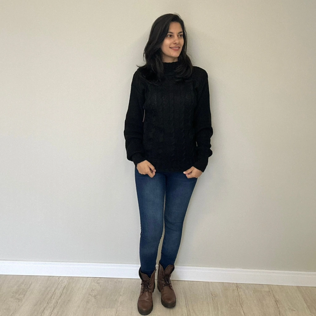 Blusa Detalhe Slim - Preta