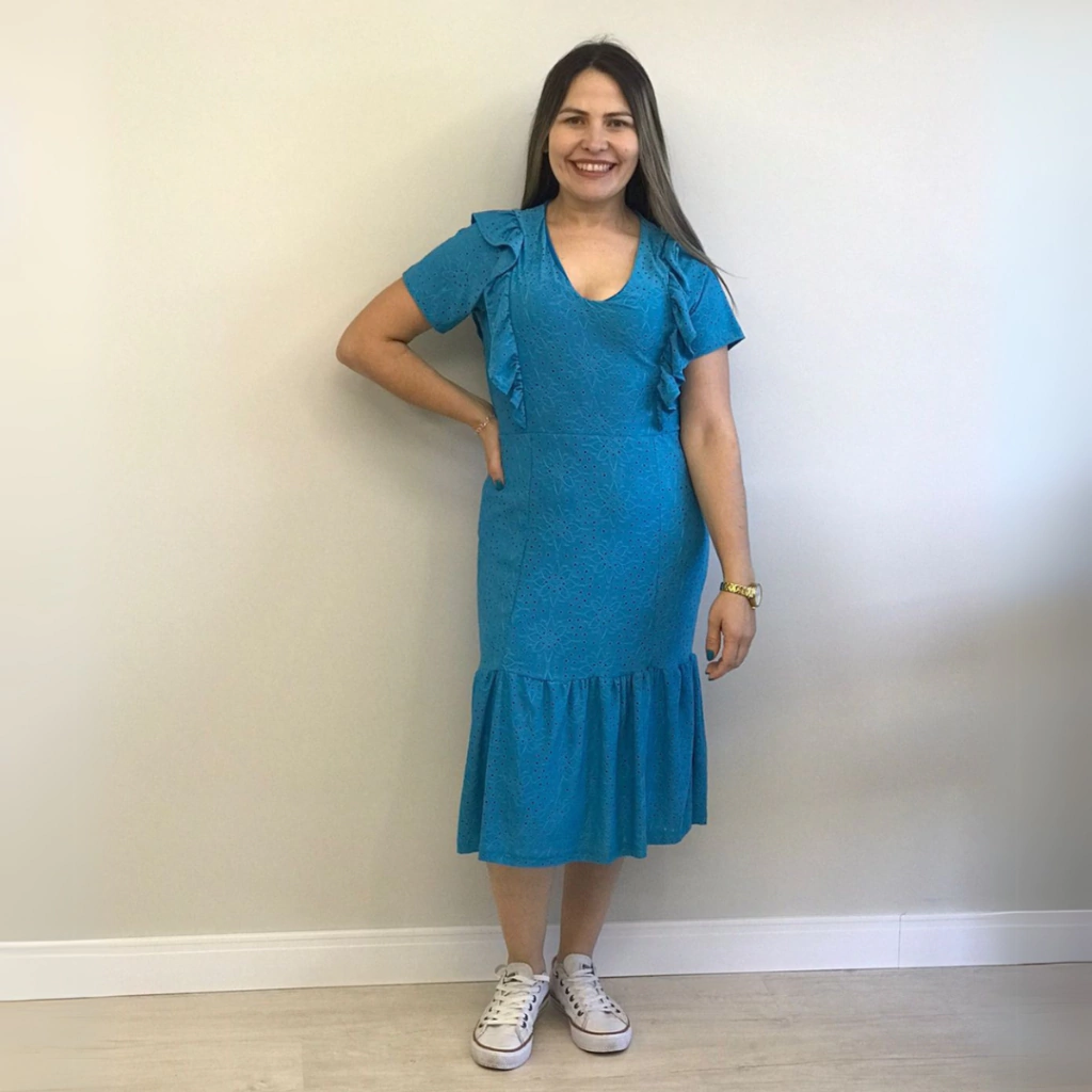 Vestido Lese - Azul