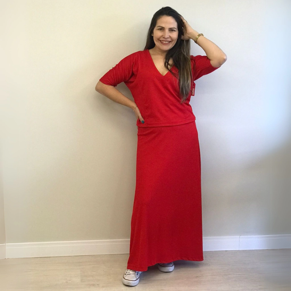 Conjunto Saia e Blusa - Vermelho