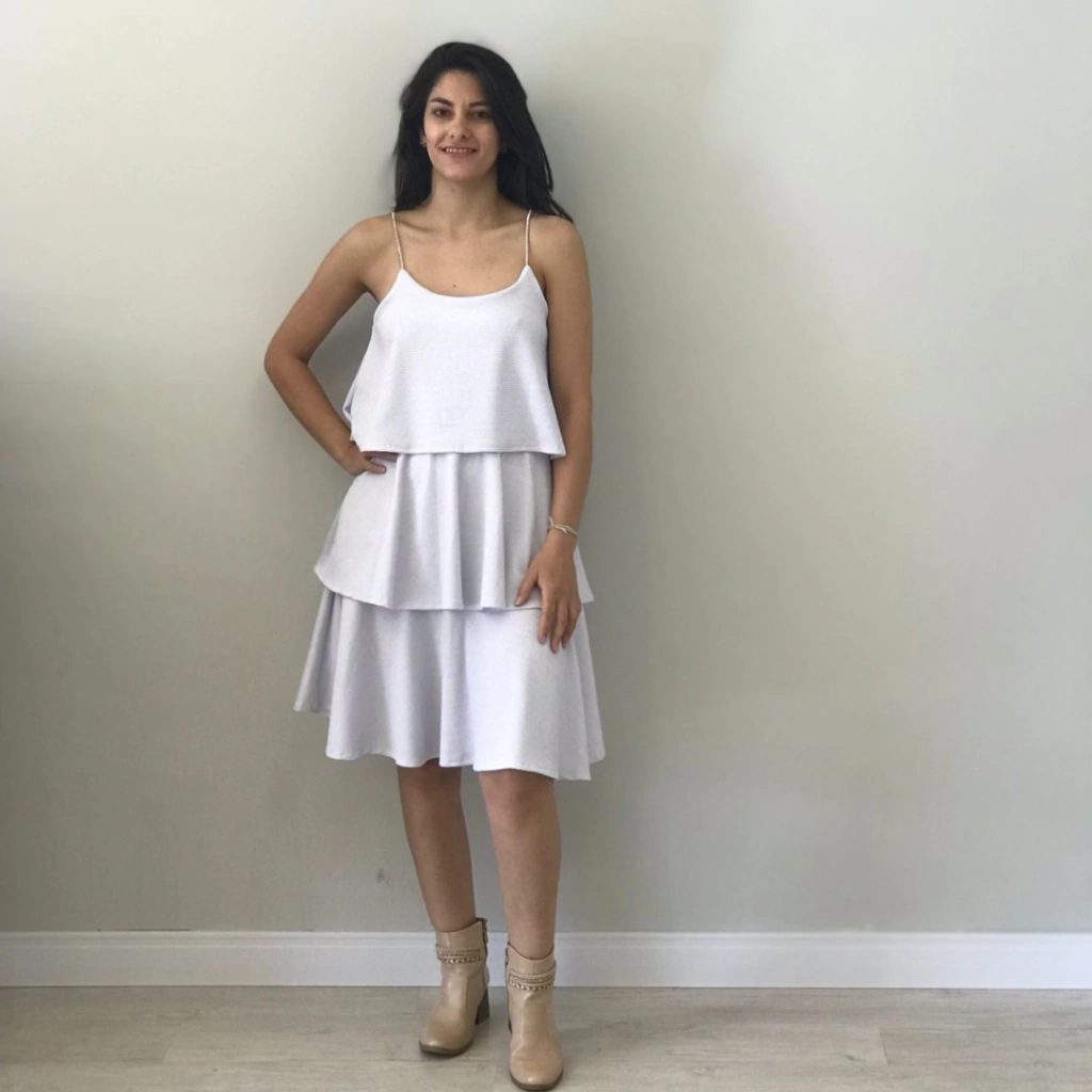 Vestido Lurex Brilho - Branco