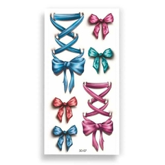 Tatuagem Laços Adesiva Temporária 3D 19 x 9cm (Cartela)