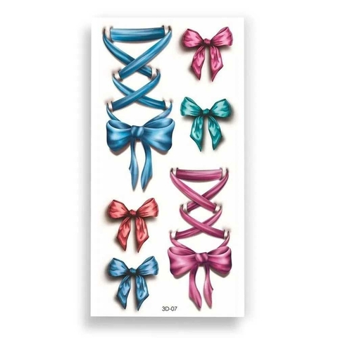 Tatuagem Laços Adesiva Temporária 3D 19 x 9cm (Cartela)