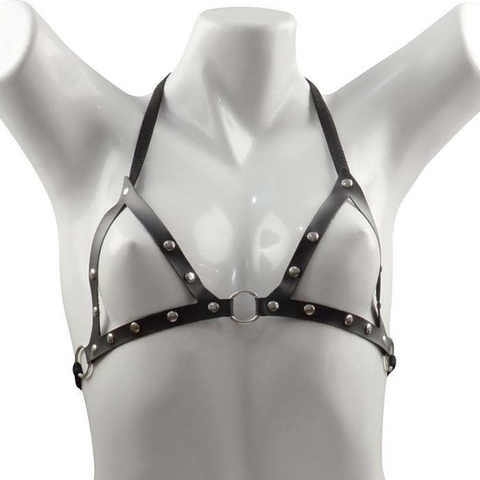 Top Sado Triangular Em Couro Sintético