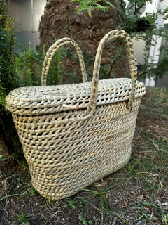 Canasta Matera de Palma Con tapa - comprar online
