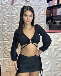 Cropped Manga Longa Amarração - comprar online