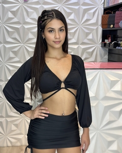 Cropped Manga Longa Amarração - loja online