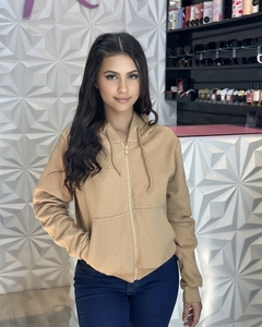 Blusa Manga Longa Moletom com Ziper e Capuz - Rpinkfahion
