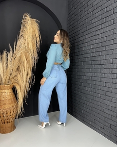 Calça Wide Leg Jeans Claro - loja online