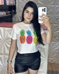 Cropped Estampado Abacaxi na internet