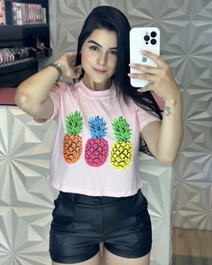 Cropped Estampado Abacaxi - Rpinkfahion