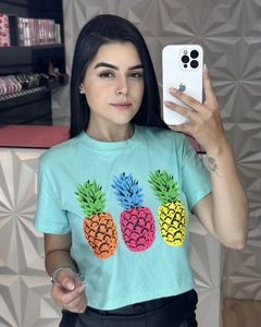 Cropped Estampado Abacaxi na internet