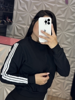 Blusa Manga Longa Moletom Listrado - comprar online