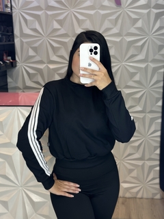 Blusa Manga Longa Moletom Listrado na internet