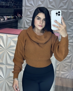 Cropped Tricô com Gola - Rpinkfahion
