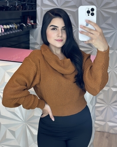Cropped Tricô com Gola