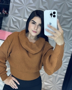 Cropped Tricô com Gola - comprar online