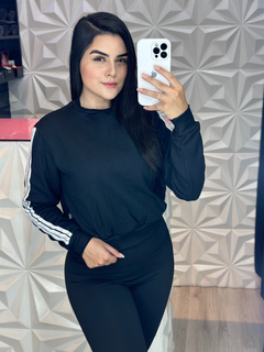 Blusa Manga Longa Moletom Listrado - comprar online