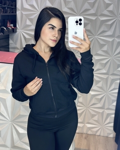 Blusa Manga Longa Moletom com Ziper e Capuz na internet