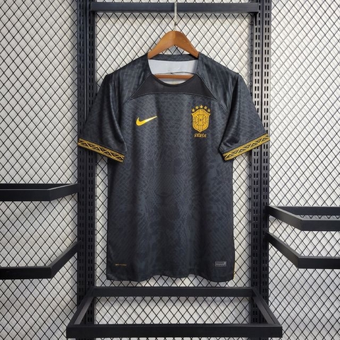 Camisa Seleção Brasil Leopardo Concept 22/23 Preta - Nike - Masculino Torcedor