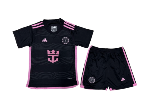 Kit Infantil Inter Miami III Adidas 23/24 - Preto com detalhes em rosa