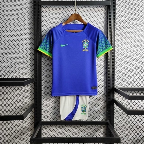 Conjunto Infantil Seleção Brasileira Away II 22/23 - Azul - Nike