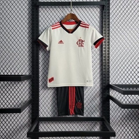 Conjunto Infantil Flamengo Away II 22/23 - Branco - Adidas